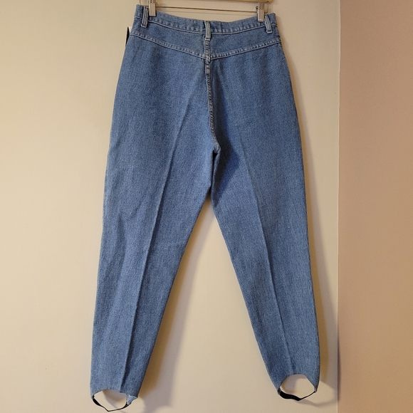 Vintage NWT 90s Stirrup Jeans High Rise Tapered Leg Stretch Medium Wash Denim 29 - Picture 2 of 9